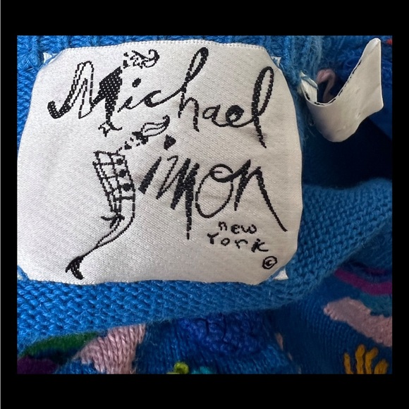 Vintage MICHAEL SIMON Cardigan Sweater Cheerleader Vintage RARE Medium - Picture 7 of 9